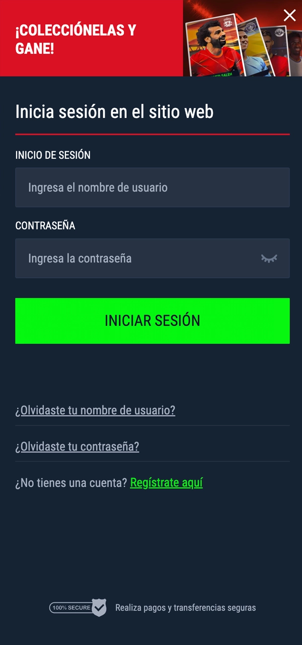 Familiarízate con el formulario de inicio de sesión en Casinado.