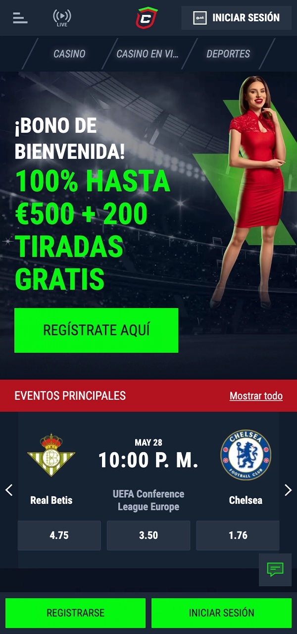 Explora la interfaz de la aplicación móvil Casinado.