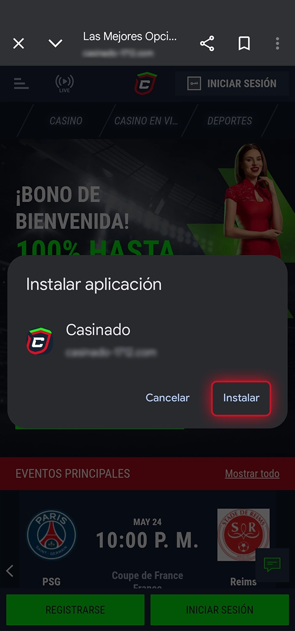 Sencillos pasos para iniciar la instalación de la aplicación móvil.