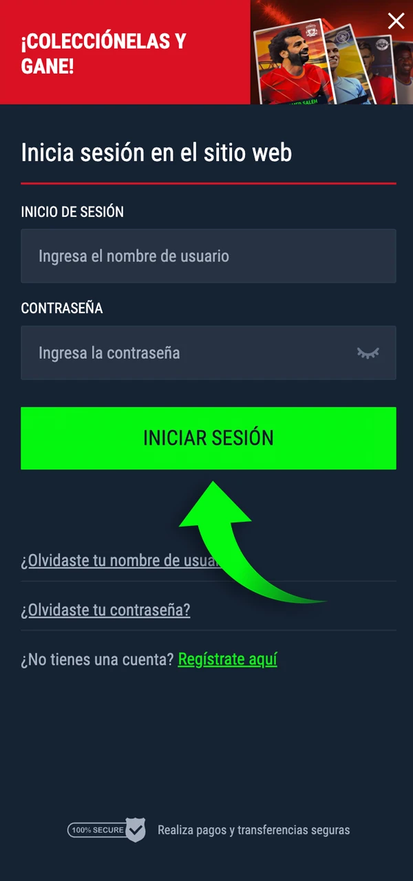 Pasos sencillos para iniciar sesión con tu nombre de usuario y contraseña.