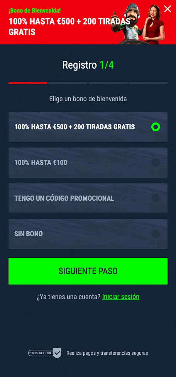 Descubre cómo es el formulario de registro en Casinado.