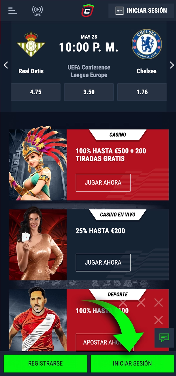 Sigue las instrucciones para acceder a tu cuenta personal de Casinado.