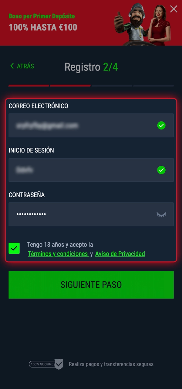 Introduce tus datos para iniciar sesión.