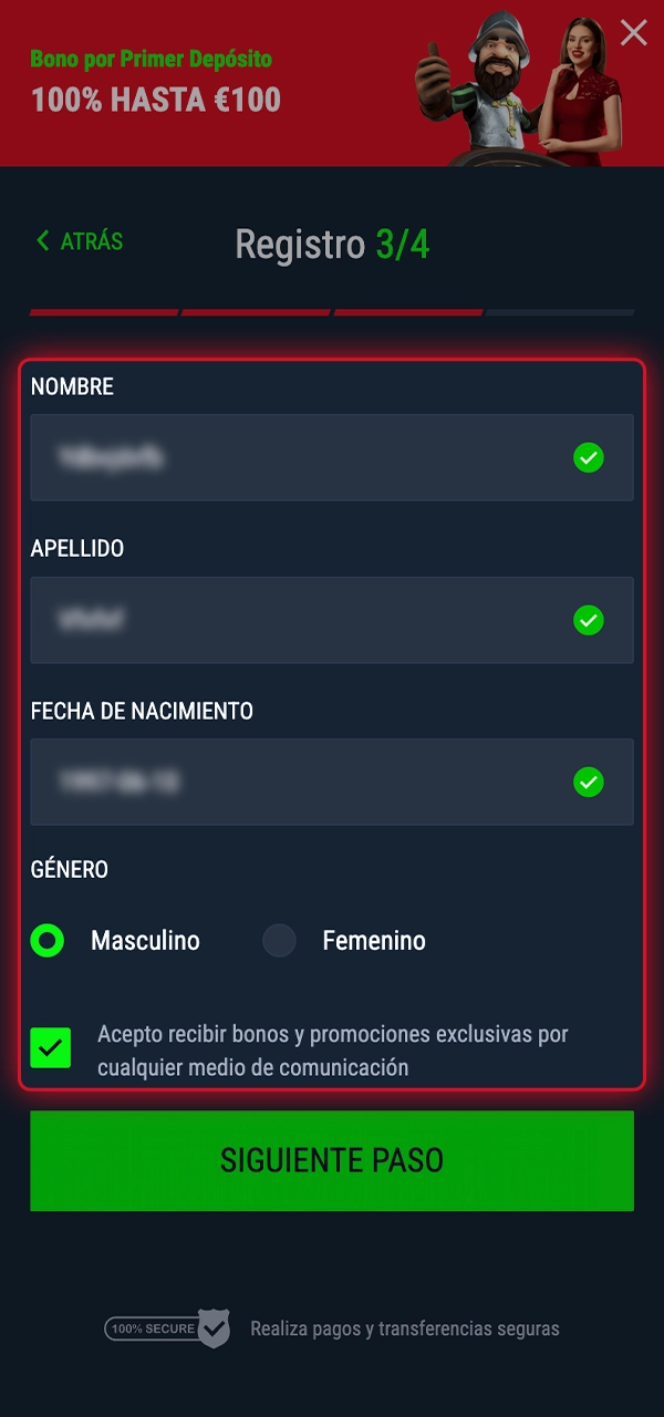 Sigue estos sencillos pasos para rellenar el formulario con tus datos personales.