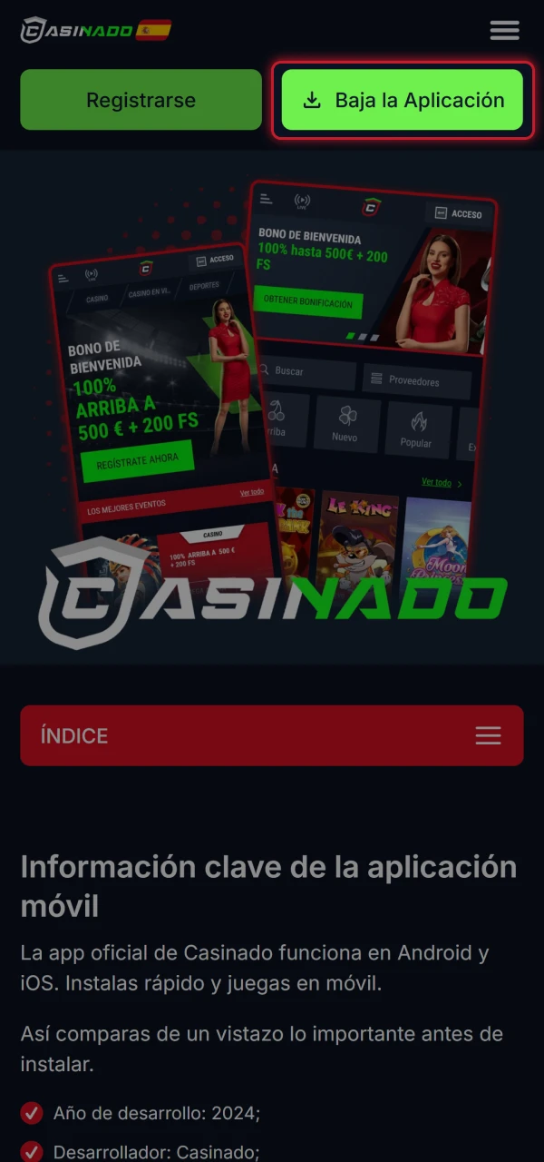 Toca el botón inferior para entrar directamente al enlace oficial.