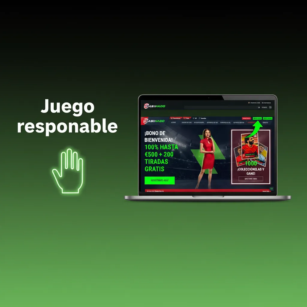 Cartel de juego responsable: mantén el control, fija límites, usa pausas o autoexclusión y busca ayuda. Recursos en España.