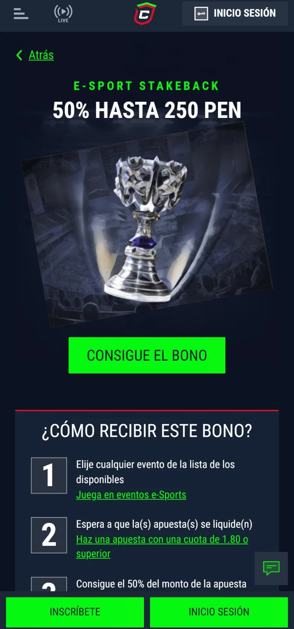 Panel de apuestas deportivas Casinado con eventos en vivo, cuotas y mercados disponibles.